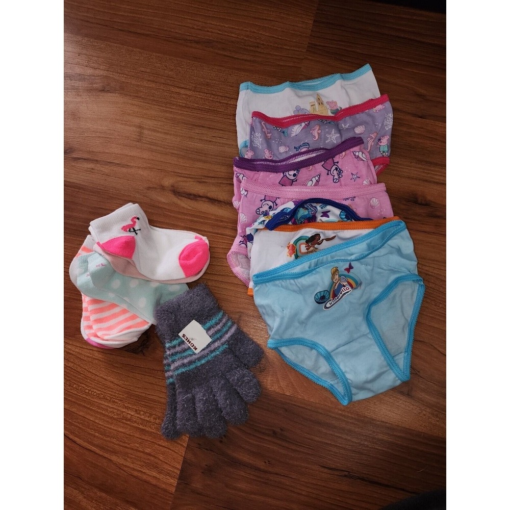 Disney Underwear Girls Mixed Bundle Size 2t 3t Gloves Socks